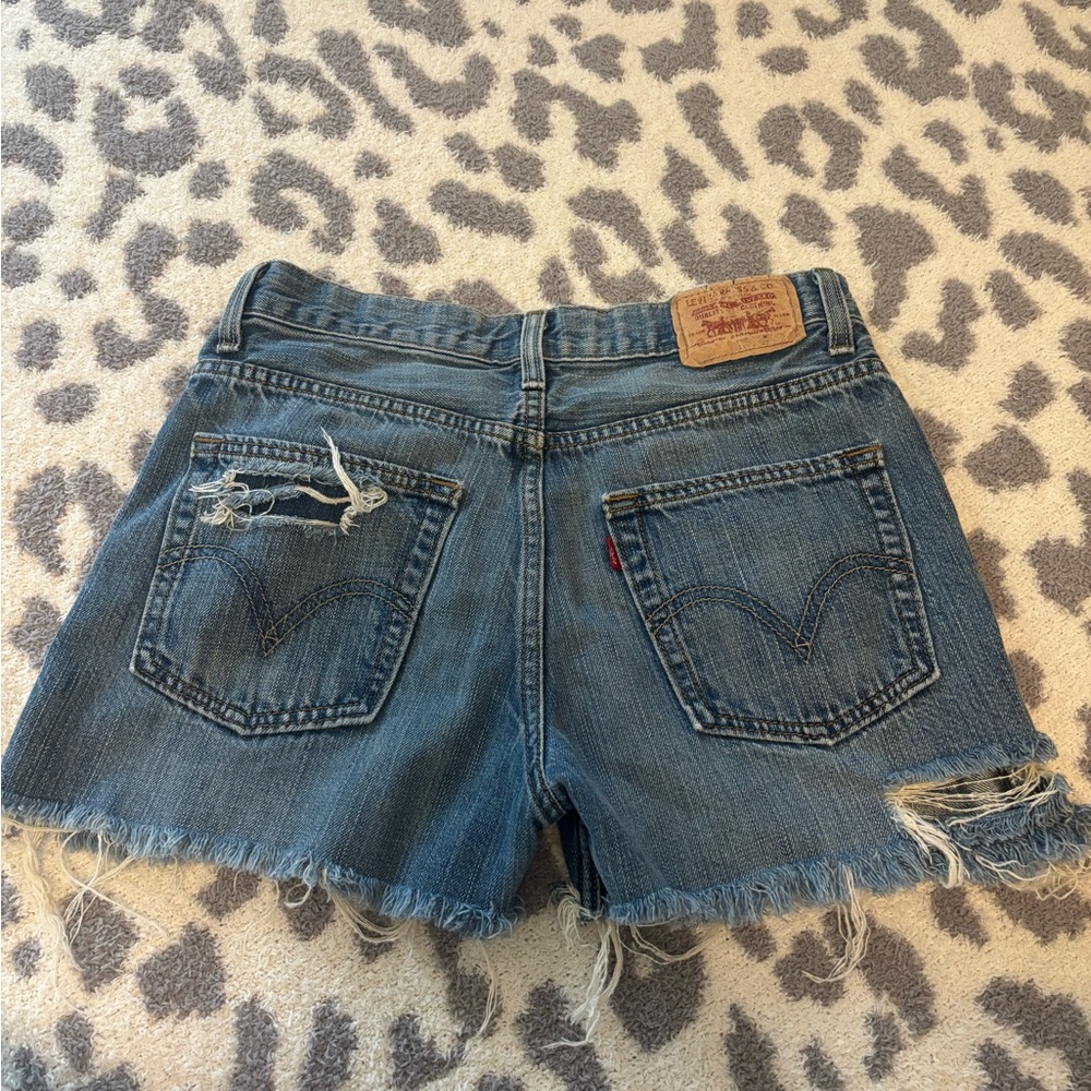 Levi's Distressed Blue Jean Shorts